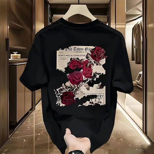Title 3, Camiseta de manga corta estampada de algodón pa...
