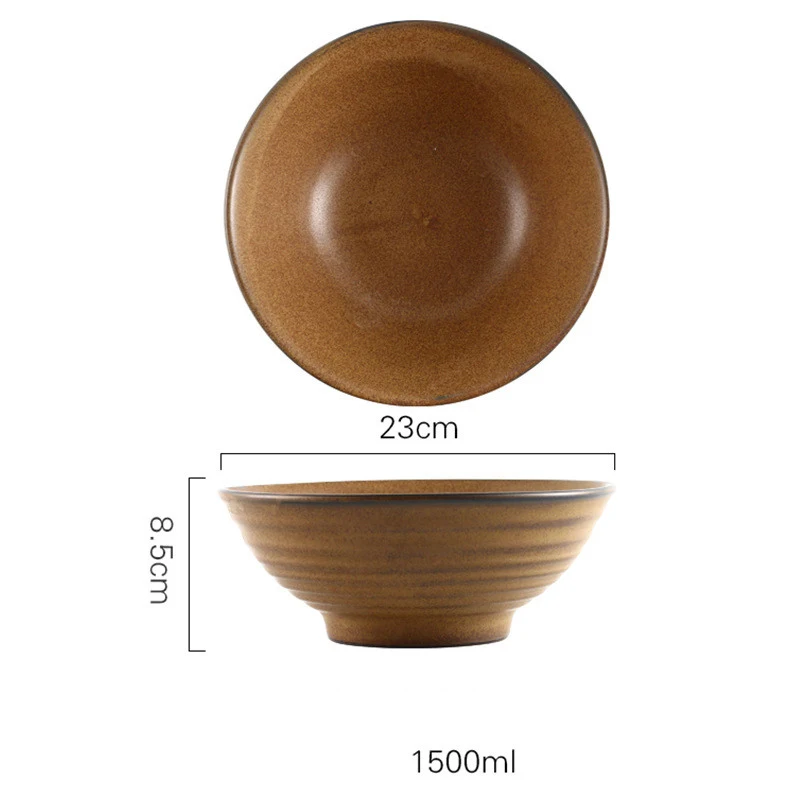 Title 2, Japanese Vintage Ceramic Ramen Bowl Retro Table...