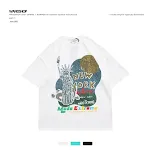 Impresión de espuma de graffiti retro estadounidense de camiseta de manga corta Tide National Hip-Hop Tendencia de sus soluciones a media manga de gran tamaño — foto 3