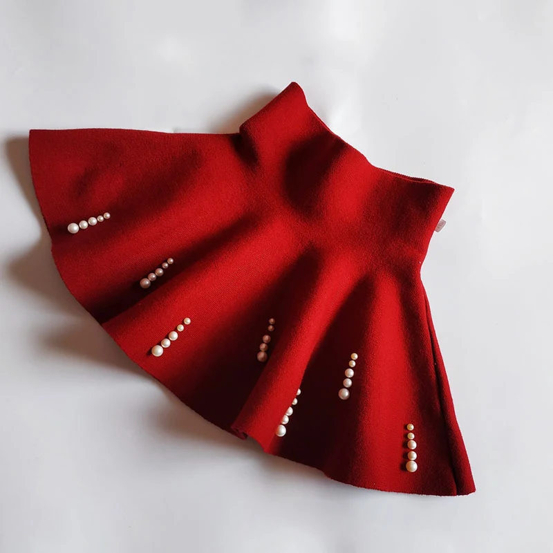 Abito principessa minigonna per bambine, gonna plissettata a trapezio, gonna a ombrello in maglia, perfetto per bambine e ragazzine. Elegante e comodo. — foto 1