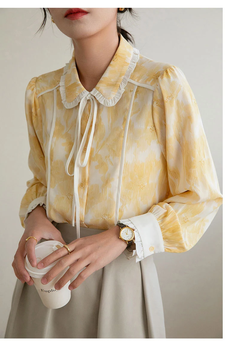 Camiseta de manga larga Diseño Elegante Dulce Top Perfecta para un look femenino y sofisticado, ideal para cualquier ocasión casual o especial. — foto 9