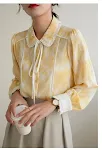 Camiseta de manga larga Diseño Elegante Dulce Top Perfecta para un look femenino y sofisticado, ideal para cualquier ocasión casual o especial. — foto 9