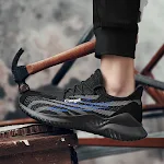 Sapatos de trabalho masculinos antiderrapantes, resistentes ao desgaste, respiráveis e anti-esmagamento com tecido fly-woven. Segurança e conforto. — foto 6
