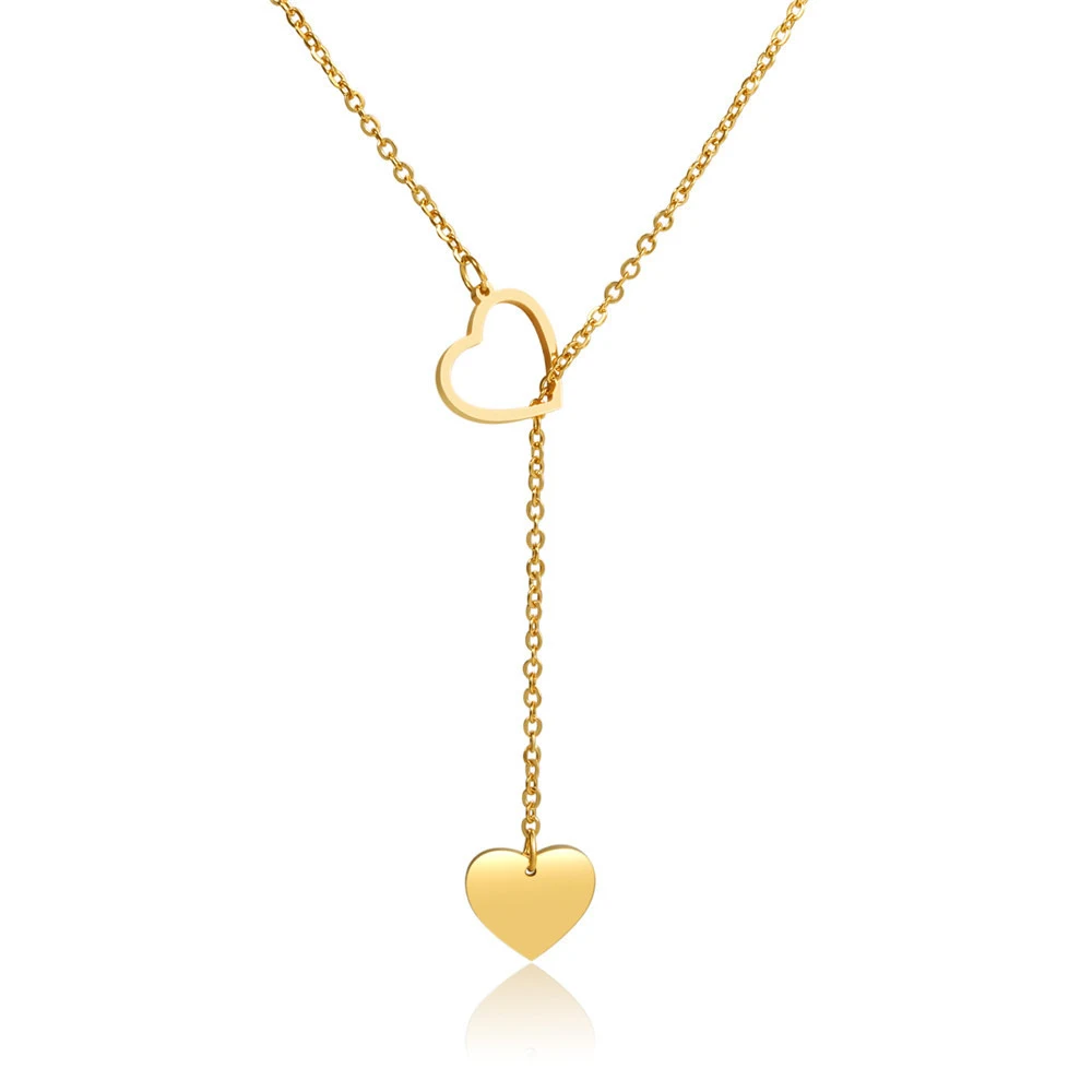 Colar feminino com pingente de coração simples e criativo, um símbolo de amor. Ideal para expressar afeto e elegância. — foto 7
