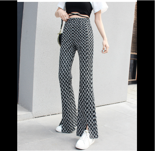 High Waisted Printed Letters with Slits. Achieve a stylish and comfortable look with these trendy trousers. Perfect for — photo 5
