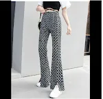 High Waisted Printed Letters with Slits. Achieve a stylish and comfortable look with these trendy trousers. Perfect for — photo 5