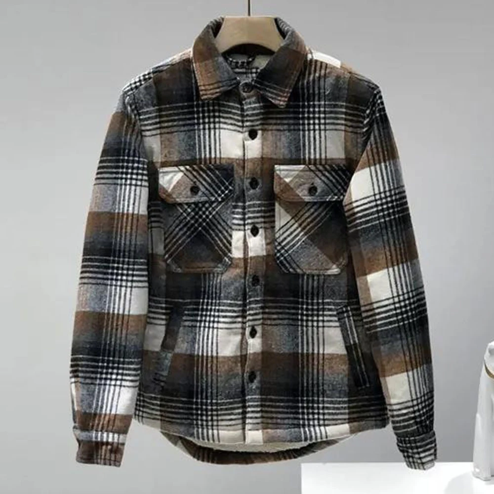 Title 5, Giacca camicia da uomo in pile imbottito e a qu...