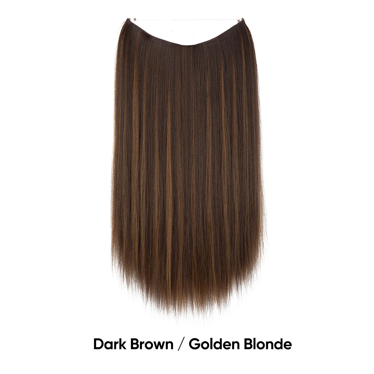 Extensão de Cabelo Feminina Invisível Ajustável Gradiente Multicolorido, Uma Peça, Liso, Fácil de Aplicar, Efeito Natural — foto 19