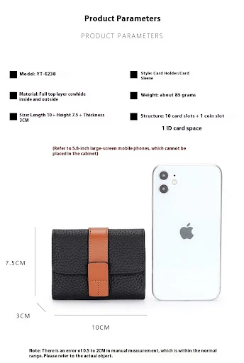 Title 5, Womens Leather Card Holder, Small Exquisite Hi...