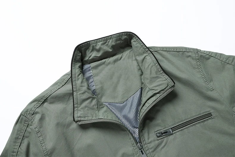 Title 10, Mens Washed Solid Color Casual Cotton Jacket C...