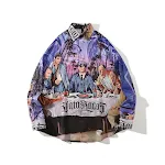 Camisa casual masculina retrô religiosa de manga longa estampada, confortável e estilosa, ideal para uso diário, um toque de fé no seu visual — foto 3