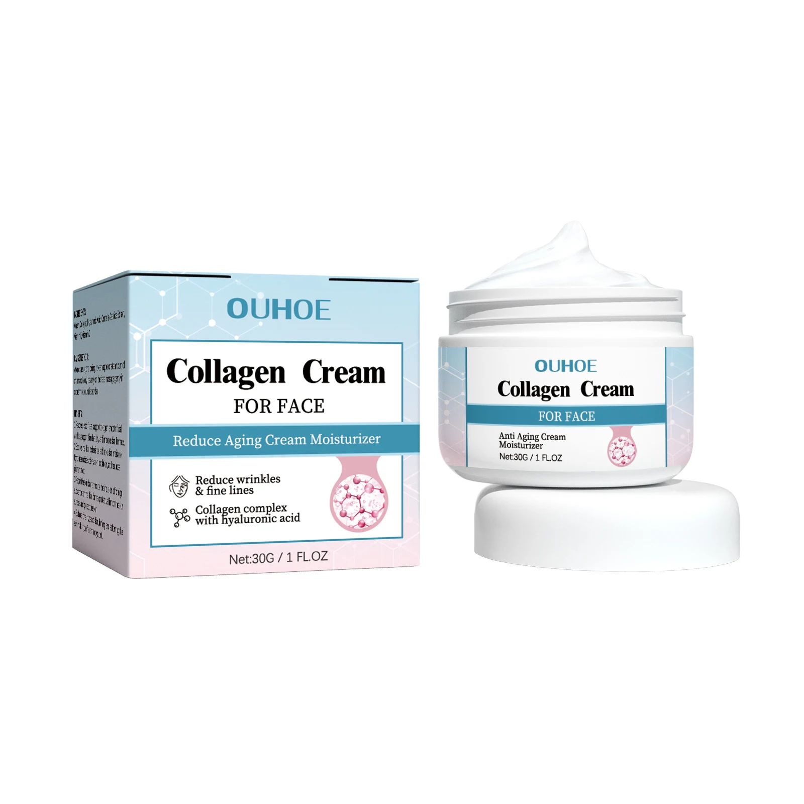 Creme Facial Antirrugas com Colágeno para Reduzir Rugas e Linhas Finas. Pele Mais Jovem e Hidratada. Combate Sinais da Idade — foto 3