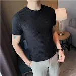 Men's Short-sleeved Shirt Slim Fit Skinny Round Neck Thin T-shirt. A comfortable and stylish option for everyday wear an — photo 10
