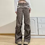 Slim tkani leopard print casual pantalone za žene, udobne i moderne, idealne za svakodnevne prilike i ležerne izlaske. — foto 1