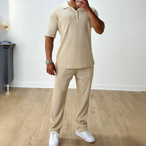 Title 4, Conjunto masculino de duas peças Camisa polo ca...