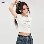 T-shirt estivo a maniche corte con stampa farfalla, girocollo, stile street, casual e alla moda — foto 10