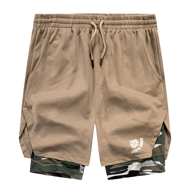 Title 5, Heren camouflage shorts met gestikte fake two-p...