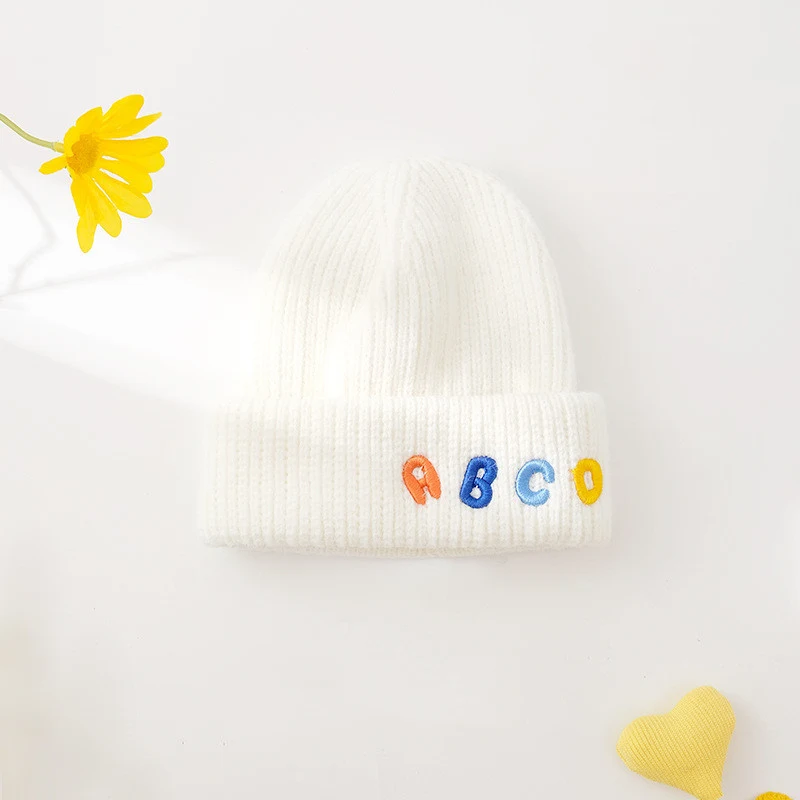 Title 5, Candy Color Embroidered Letter Knit Hat