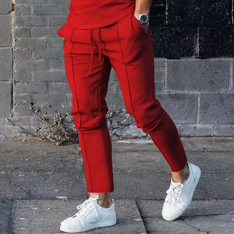 Pantalon Homme Casual Couleur Unie Coupe Slim Confort et Élégance Pantalon de Ville Moderne et Tendance Idéal pour un Look Décontracté et Sophistiqué — photo 6