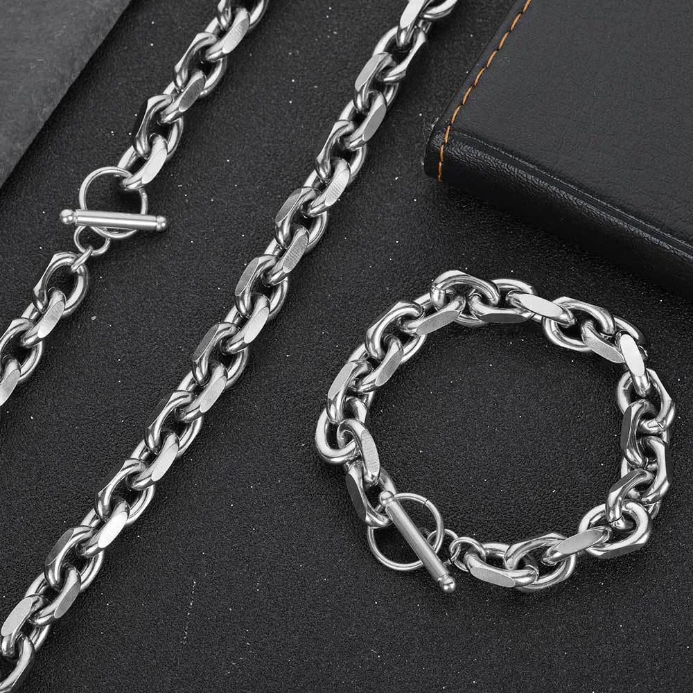 Pulseira ou Colar Corrente Cruz Aço Inoxidável O-shaped Moderno e Elegante Joia Unissex Tendência da Moda Design Sofisticado e Durável — foto 17