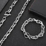 Pulseira ou Colar Corrente Cruz Aço Inoxidável O-shaped Moderno e Elegante Joia Unissex Tendência da Moda Design Sofisticado e Durável — foto 17