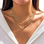 Colar com fivela OT geométrica simples, para combinar com tudo. Um acessório elegante e versátil para looks do dia a dia ou ocasiões especiais. — foto 2
