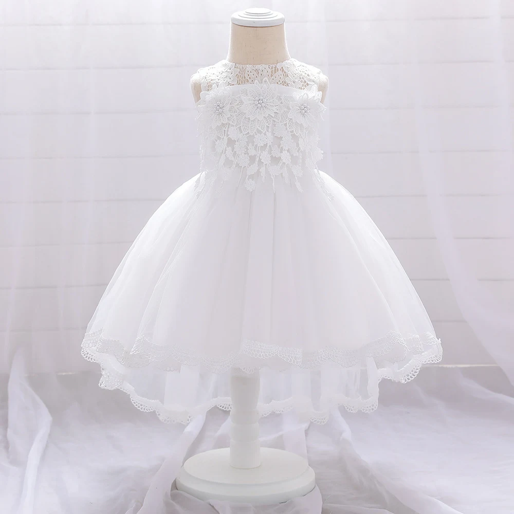Title 2, Spitzen-Blumenmädchenkleid mit Perlen für einjä...