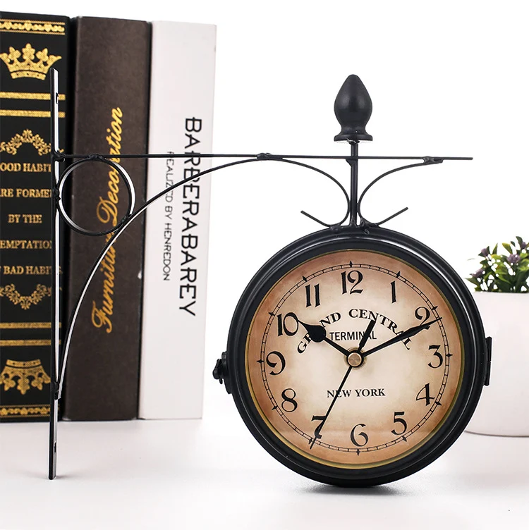 Title 2, European wrought iron double wall clock