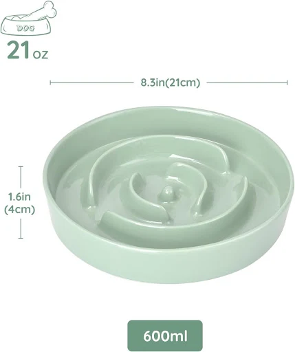 Title 2, Ceramic Slow Feeder Dog Bowls For Medium Breeds...