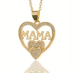 Colar MOM Estilo Frio para o Dia das Mães, Pingente MAMA. Joia perfeita para mamãe. Presente elegante e charmoso. — foto 2