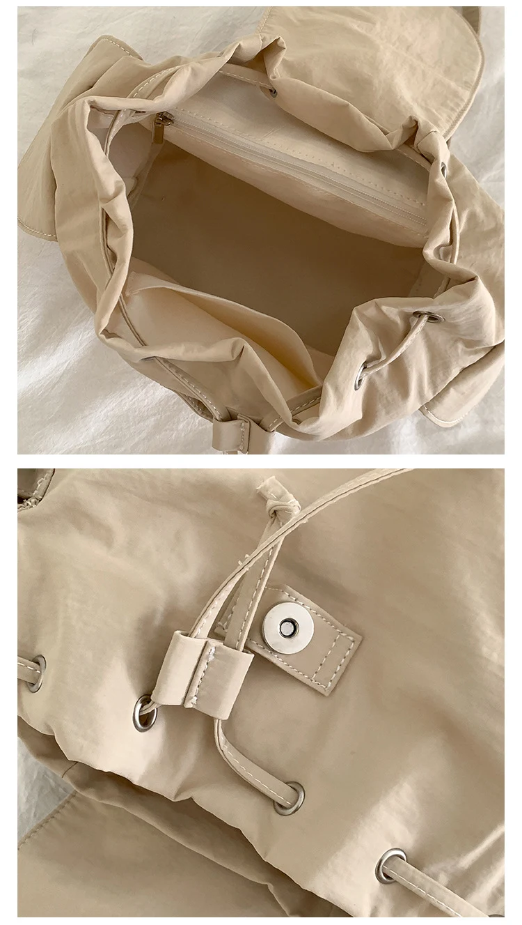 Mochila feminina com design divertido e alças de cordão, prática para o dia a dia, fácil de usar e perfeita para carregar seus pertences. — foto 4