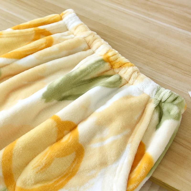 Women's Autumn and Winter Fleece Lined Thick Coral Fleece Warm Pants Flannel Home Pants for cozy comfort and warmth at h — photo 7