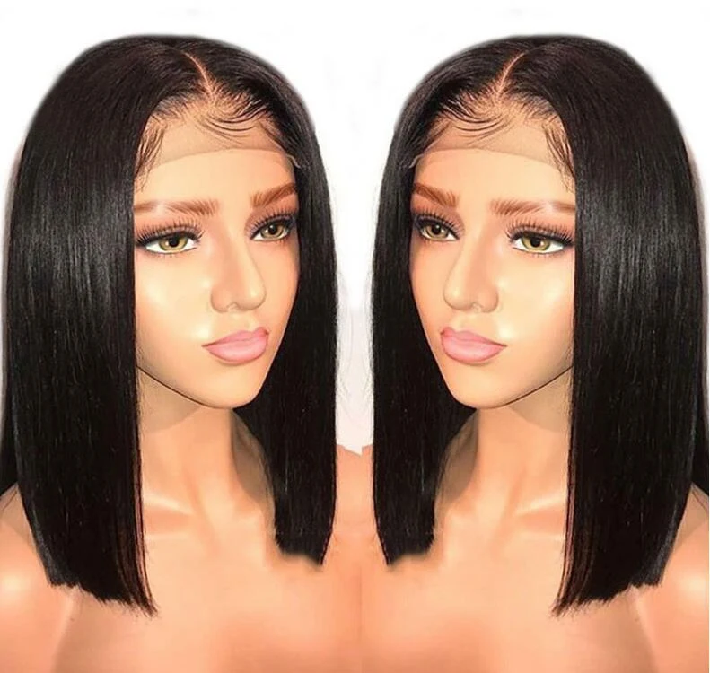 Peruca Feminina Europeia e Americana com Lace Front Cabelo Curto Fibra Química Ideal para um visual natural e fácil de colocar — foto 4