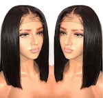 Peruca Feminina Europeia e Americana com Lace Front Cabelo Curto Fibra Química Ideal para um visual natural e fácil de colocar — foto 4