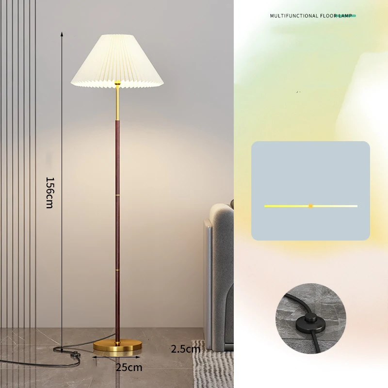 Title 4, Retro cloth upright desk lamp for living room s...