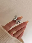 Anel aberto de borboleta estrela, metal cobre dourado brilhante, estilo europeu e americano, simples e elegante, para looks sofisticados. — foto 5