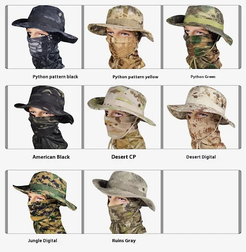Title 8, Chapéu Boonie Camuflado Militar Verão Respiráve...