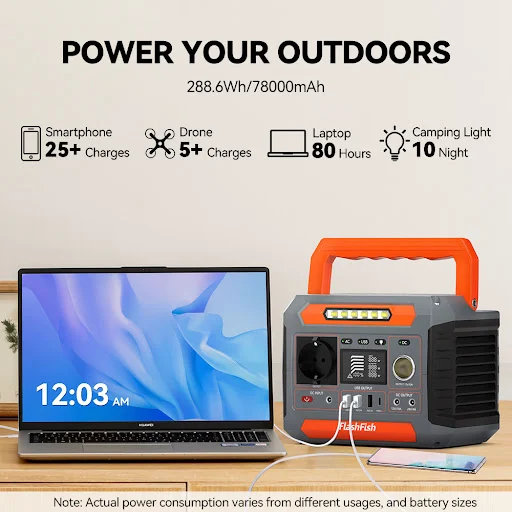 Title 2, Portable Outdoor Power Supply 260W. Reliable mo...