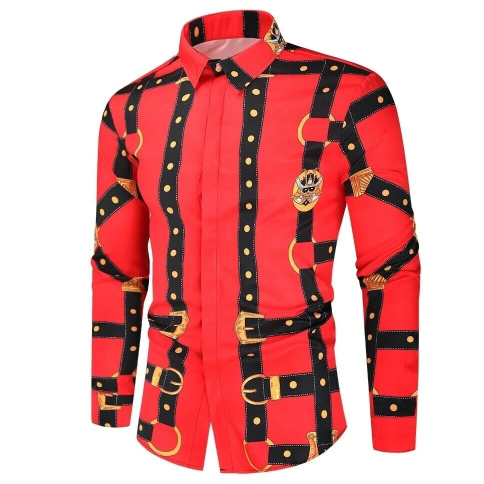 Title 2, Mens 3D Digital Printed Shirt Long Sleeve Yout...
