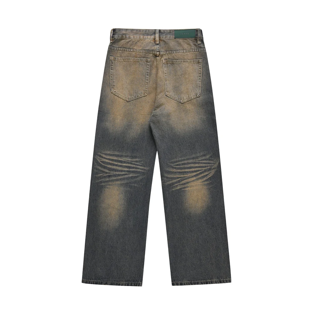 Title 6, Fashion wide leg jeans voor heren met wassing. ...
