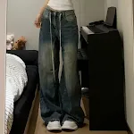 Straight Loose Slimming Wide Leg All-match Retro Washed Jeans, designed for comfort and style. A versatile wardrobe stap — photo 10