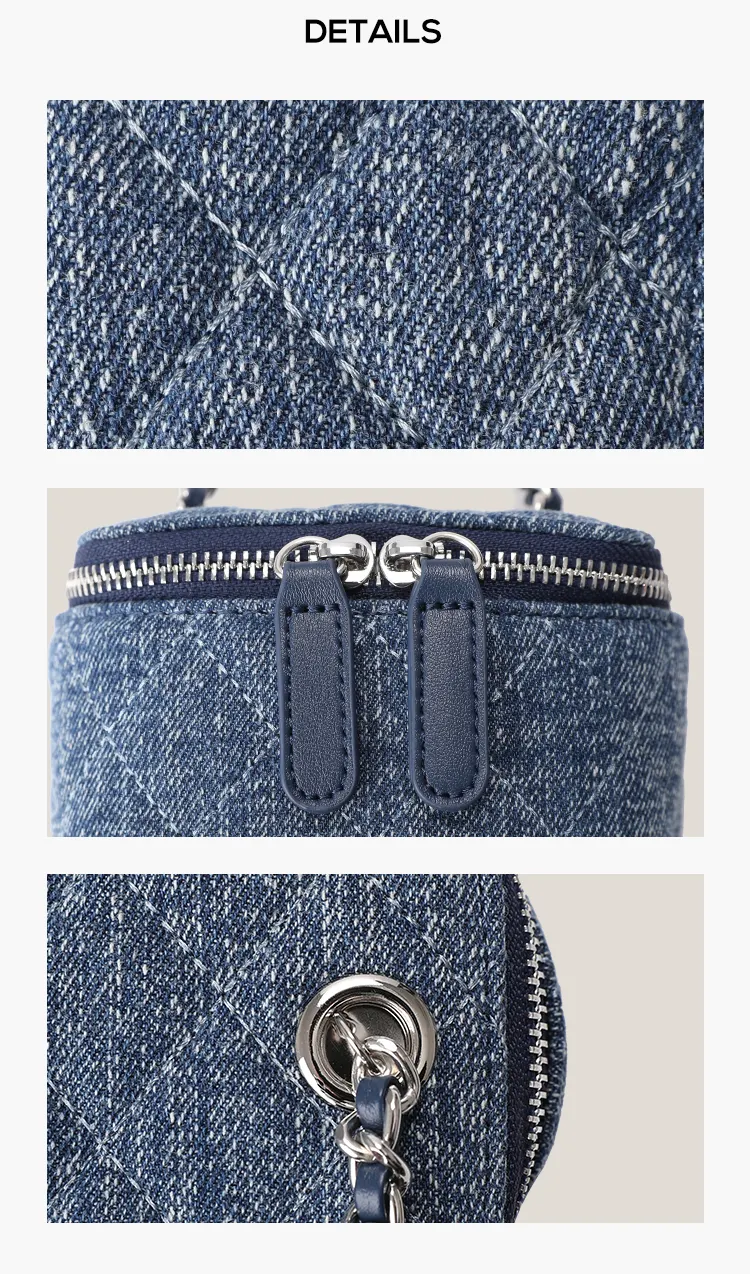 Title 7, Bolsa jeans com corrente rhomboid para meninas,...