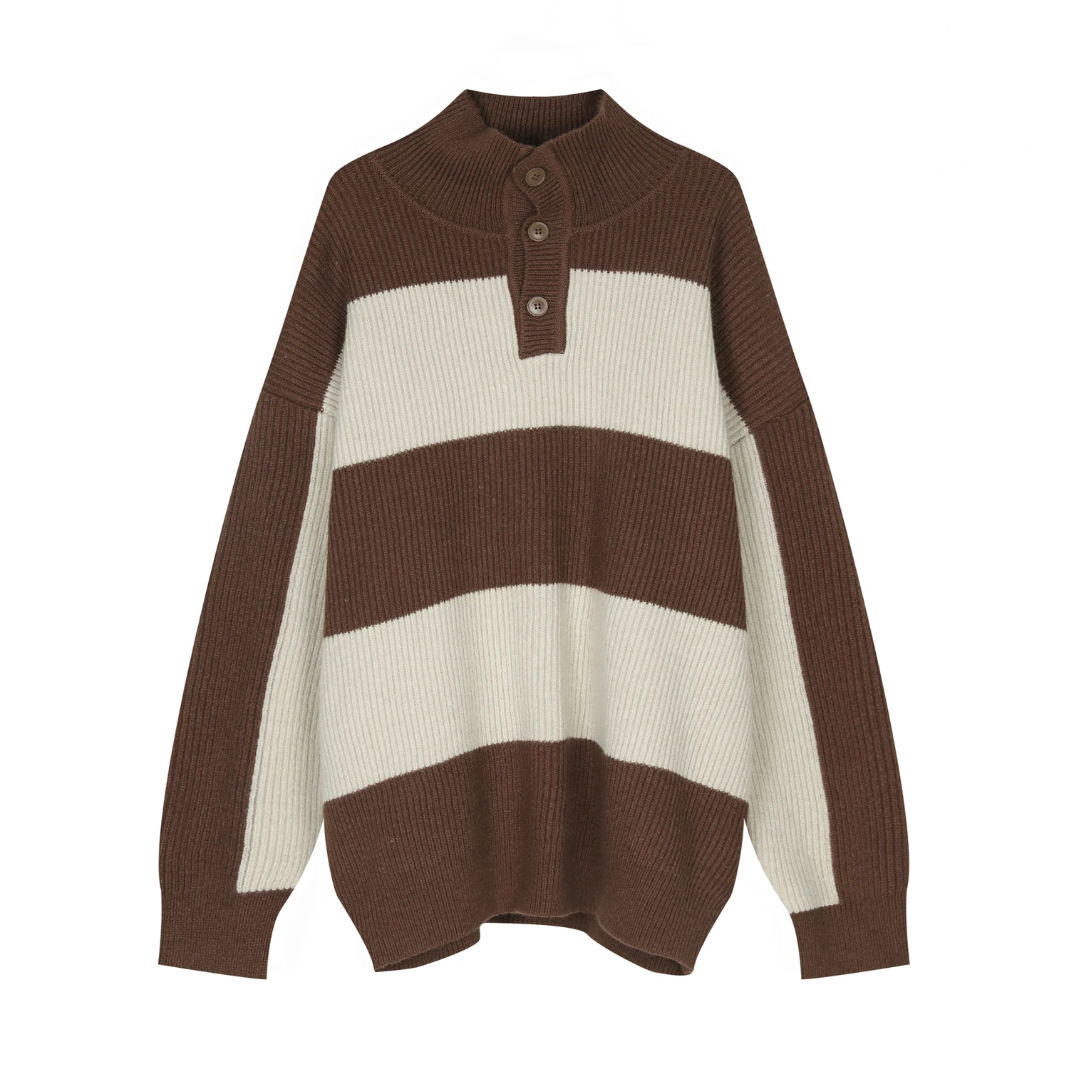 Title 5, Striped Contrast Color Turtleneck Sweater Men L...