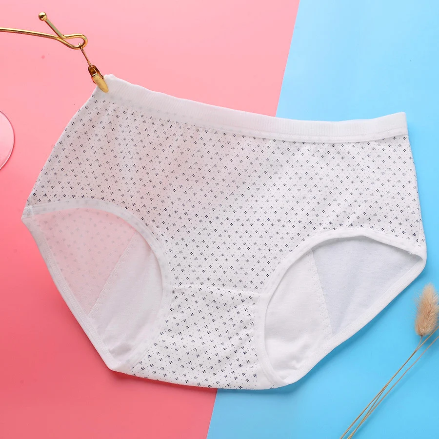 Dames katoenen ondergoed met cartoon fysiologische prints. Ademende en zachte slips voor vrouwen. Comfortabele en leuke onderbroeken voor dagelijks gebruik. — foto 9