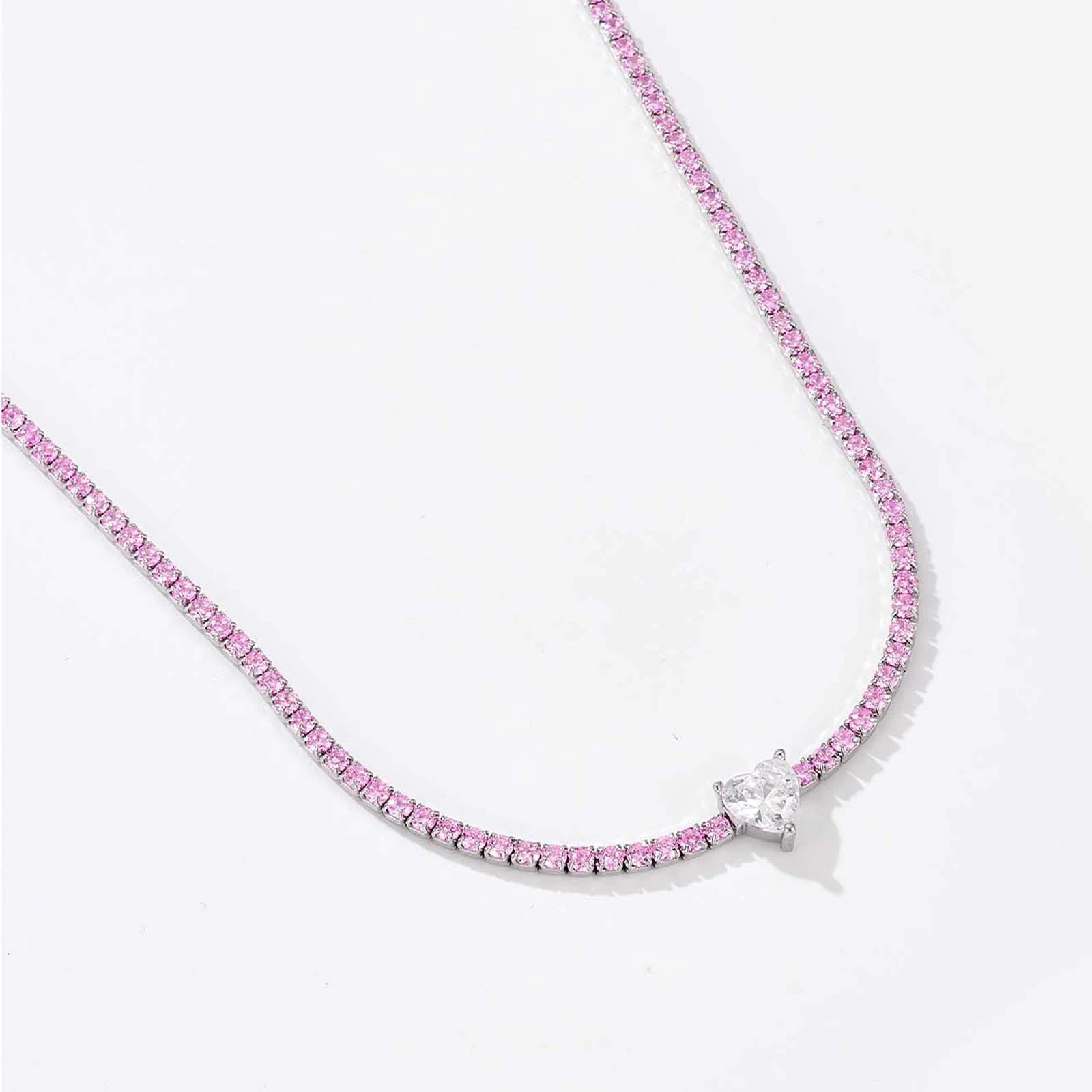 Colar e pulseira de prata S925 feminino, joia simples e elegante com diamantes incrustados, de alta qualidade. Realce sua beleza. — foto 1