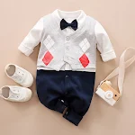 Macacão para Bebê Modelos Primavera e Outono Roupa de Bebê Cavalheiro Roupas de Bebê de Manga Longa Roupas de Bebê Comércio Exterior Conforto — foto 10