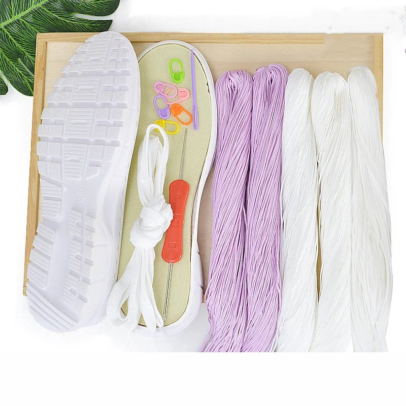 Sandálias Tecidas à Mão Crochet Vazado Material de Sapato Respirável Kit Perfeito Para o Verão Leveza e Conforto Design Versátil e Fresco — foto 8