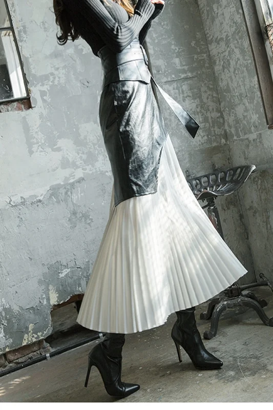 Women's pleated half-length skirt, a stylish and versatile wardrobe essential. Comfortable and perfect for any occasion, — photo 3