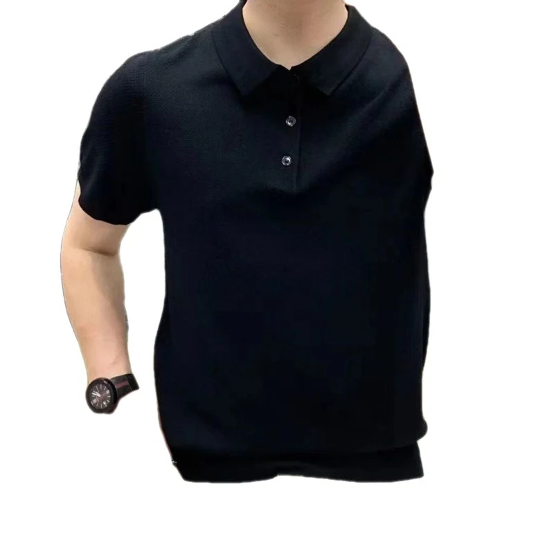 Camisa polo masculina de luxo acessível, com estampa de abacaxi, manga curta, moda casual de negócios, perfeita para o dia a dia. — foto 2