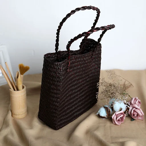Title 5, Rattan Woven Handbag New Style Straw Bag Woven ...
